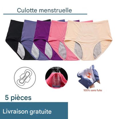 5 culottes anti-fuite pour femmes.